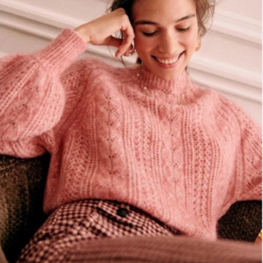 La Maille Sézane Scarlett Sweater in Rose